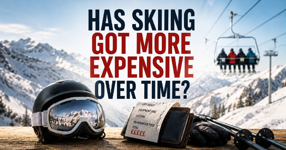 Has skiing got more expensive over time? Alpine ski scene illustrating long-term ski price trends