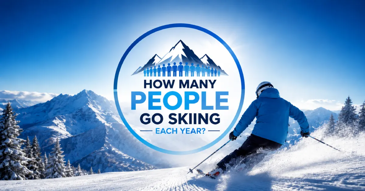How many people go skiing each year, showing global skiing participation statistics