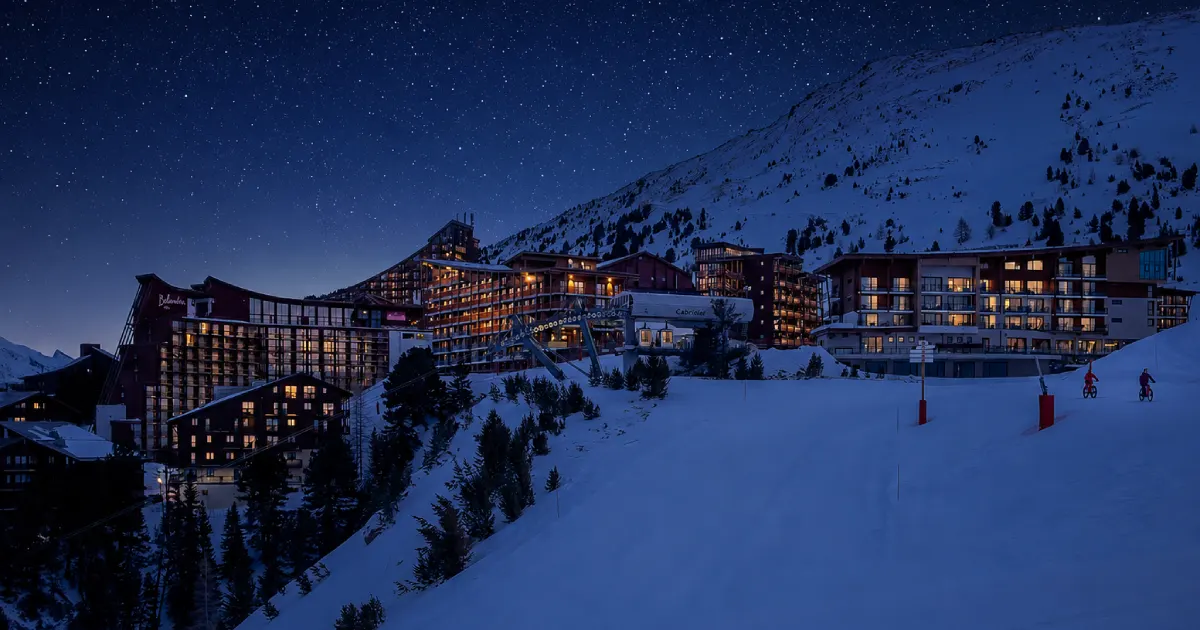 Les Arcs ski resort in the French Alps during winter