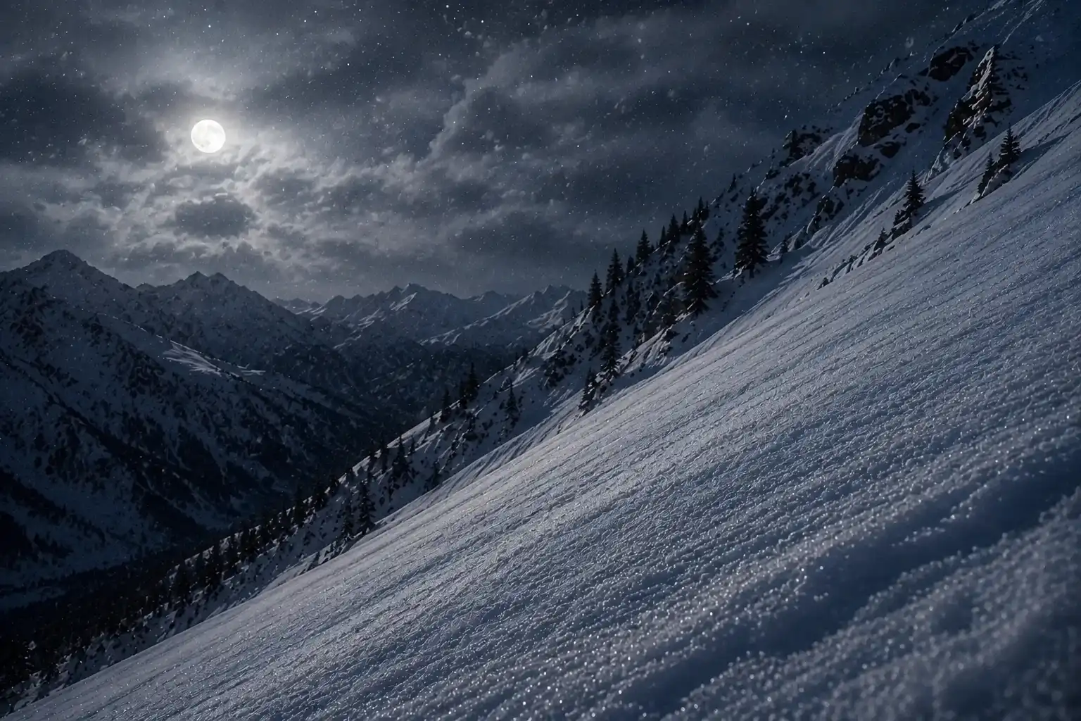 Snow-covered mountains for ski holiday destination guides