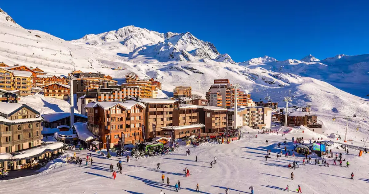 Val Thorens ski resort in the French Alps during winter